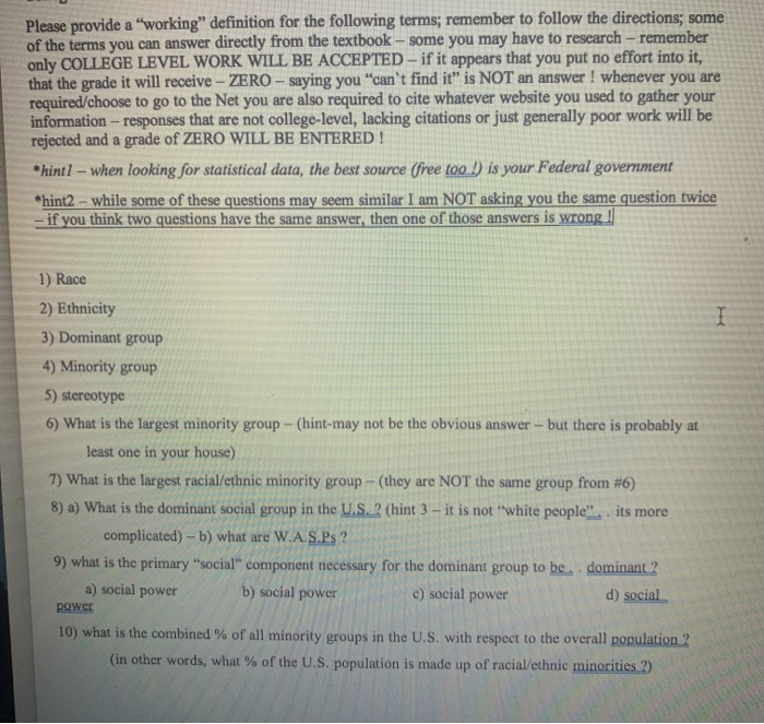 Please provide a "working" definition for the