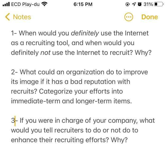 .. ECD Play-du 6:15 PM 10 31% < Notes Done 1-