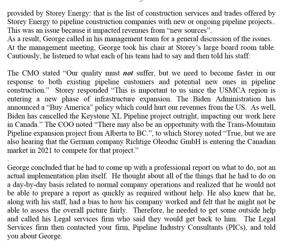 STOREY ENERGY INC (2020) Case. Study. Identify