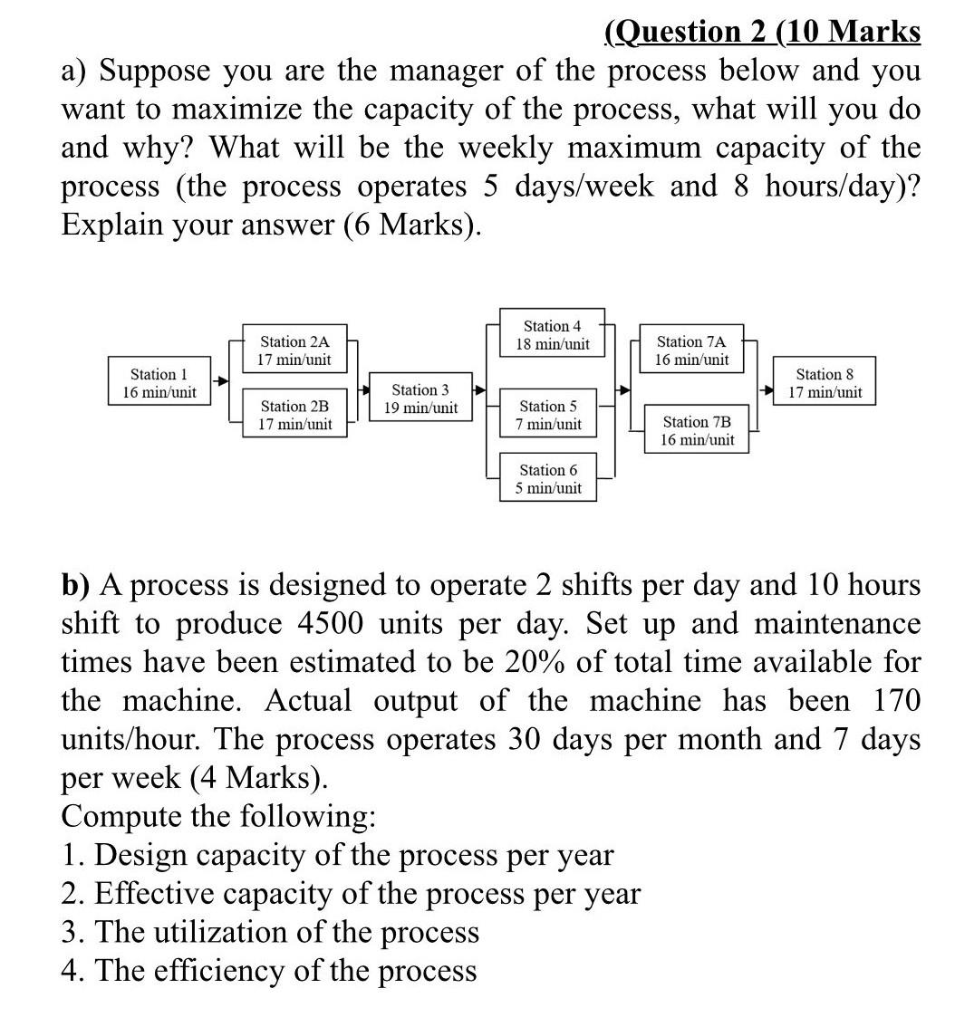 (Question 2 (10 Marks a) Suppose you are the