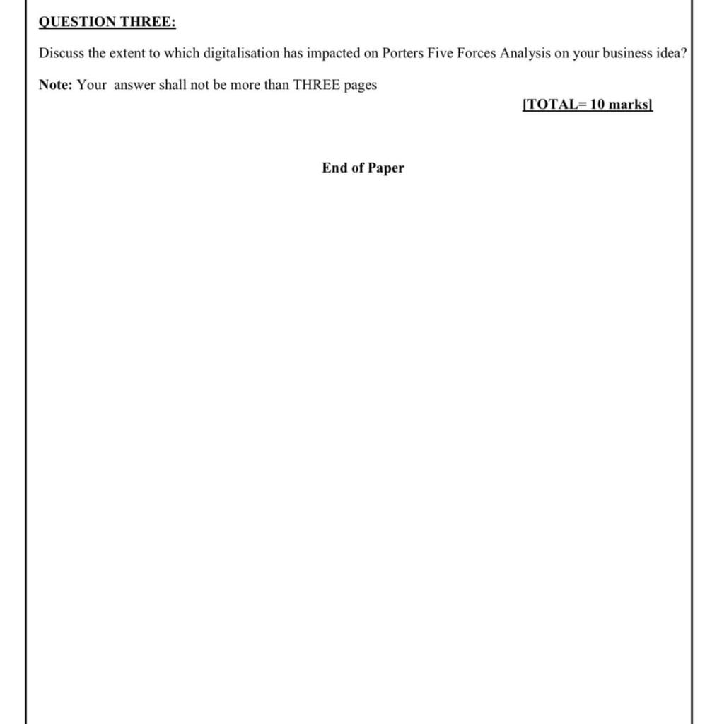 QUESTION THREE: Discuss the extent to which