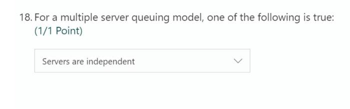 18. For a multiple server queuing model, one of