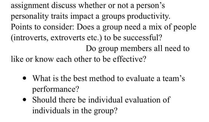 assignment discuss whether or not a person's