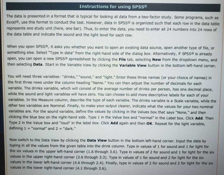 If you do not have SPSS or don't know how to work
