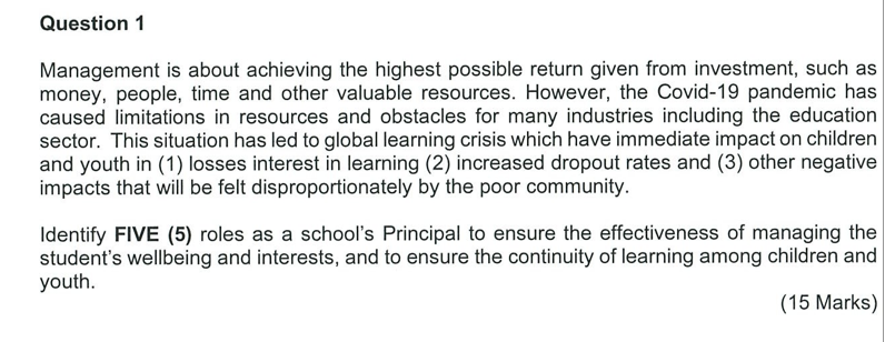 Question 1 Management is about achieving the