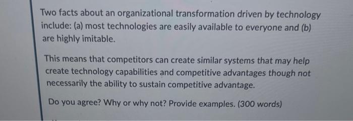 Two facts about an organizational transformation
