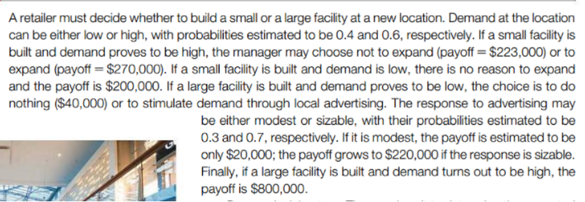 the decision tree for this problem Provide the