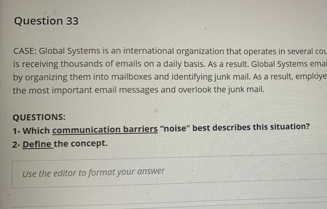 CASE : Global Systems is an international