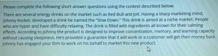 Please complete the following short answer