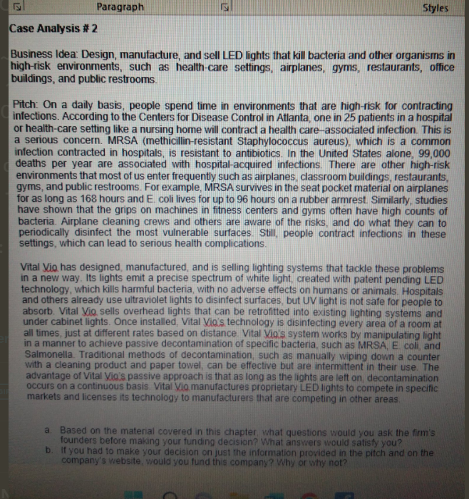 please answer thanks Paragraph Styles Case