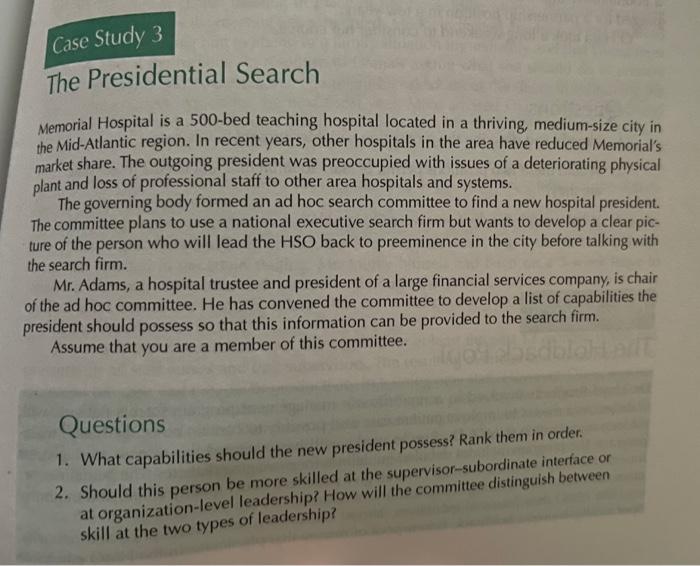 Chapter 13 Case study 3 - The Presidential Search