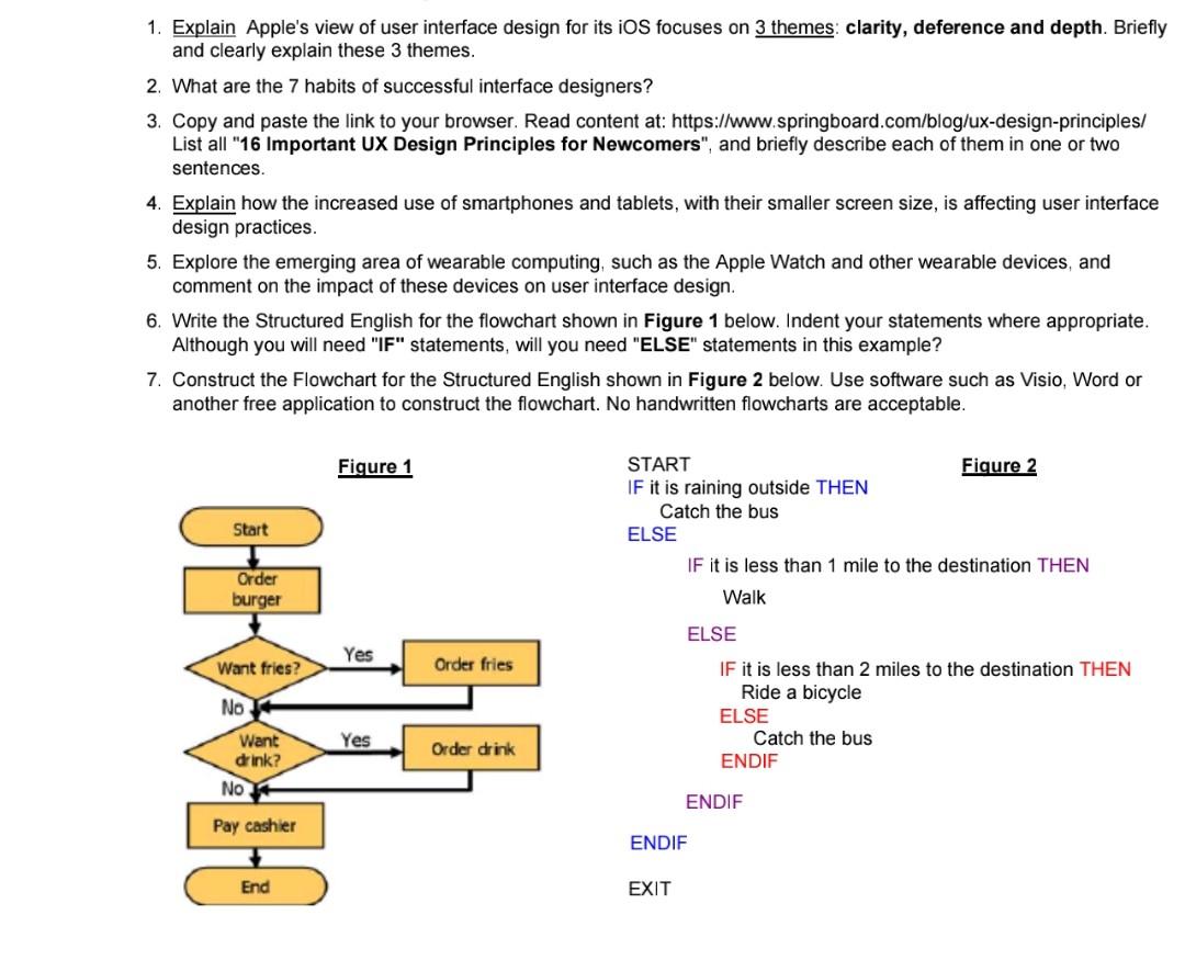 1. Explain Apple's view of user interface design