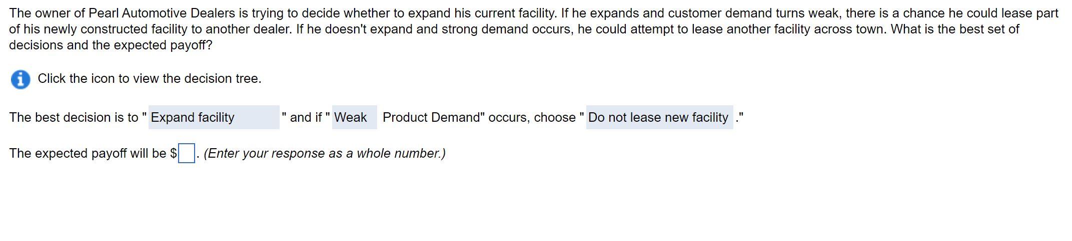 What would expected payoff be based on the best