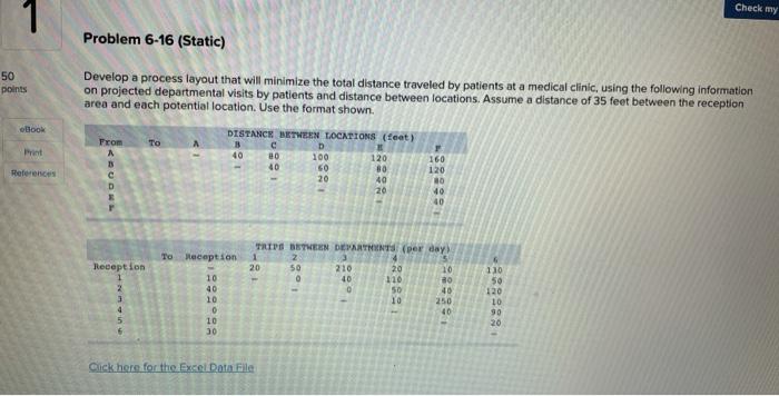 Check my 1 Problem 6-16 (Static) 50 points
