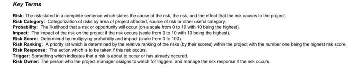 propose a risk register in the planning phase for
