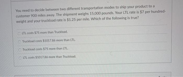 You need to decide between two different