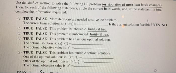 please help, will give thumbs up Use the simplex