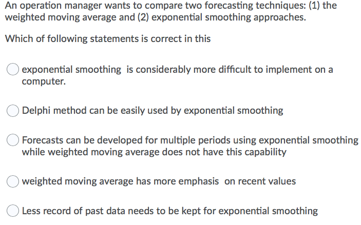 An operation manager wants to compare two