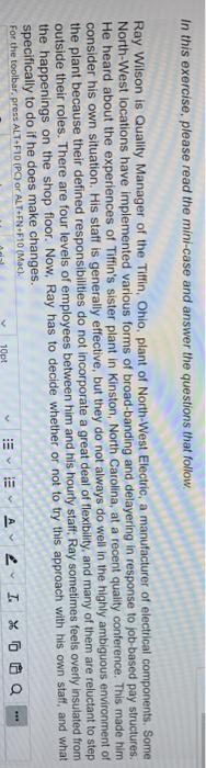 In this exercise, please read the mini-case and