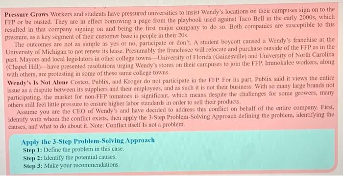 Following the 3-Step Problem-Solving Approach,