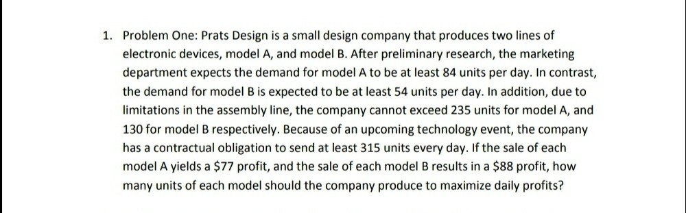 This is a linear programming question. Please,