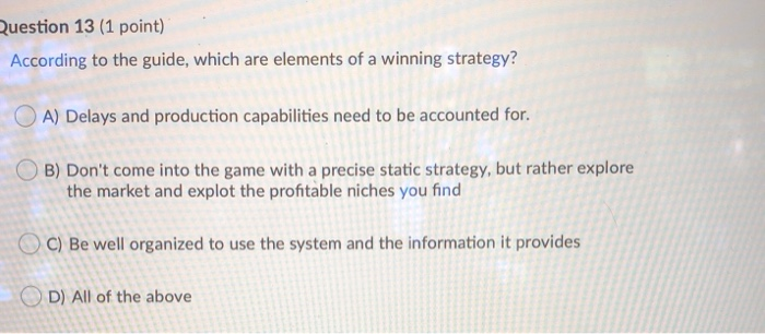 Question 11 (1 point) The biggest factor that