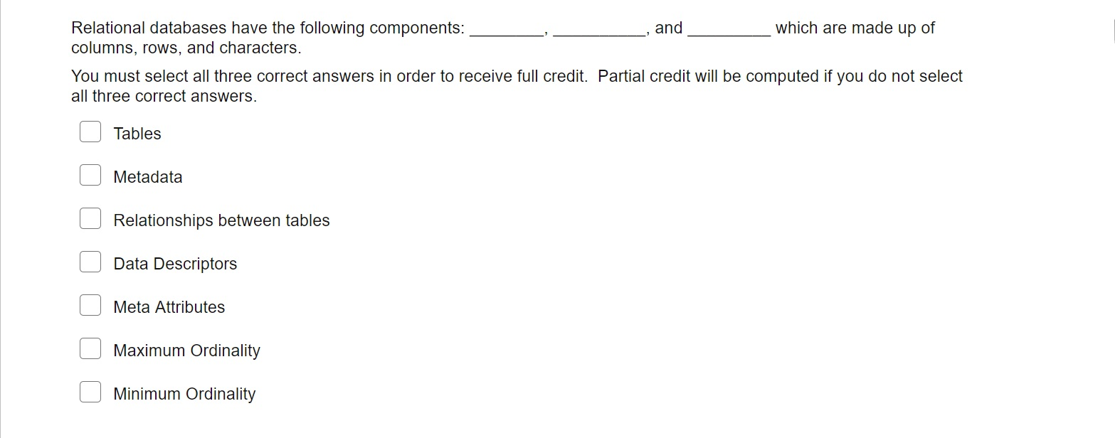 Match the Description/Definition with the
