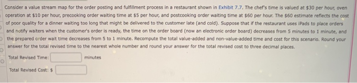 Consider a value stream map for the order posting