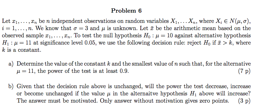 step by step solution please? Problem 6 Let 21,
