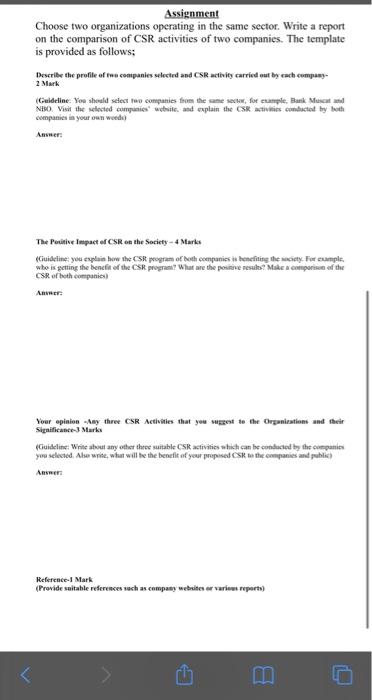 Assignment Choose two organizations operating in