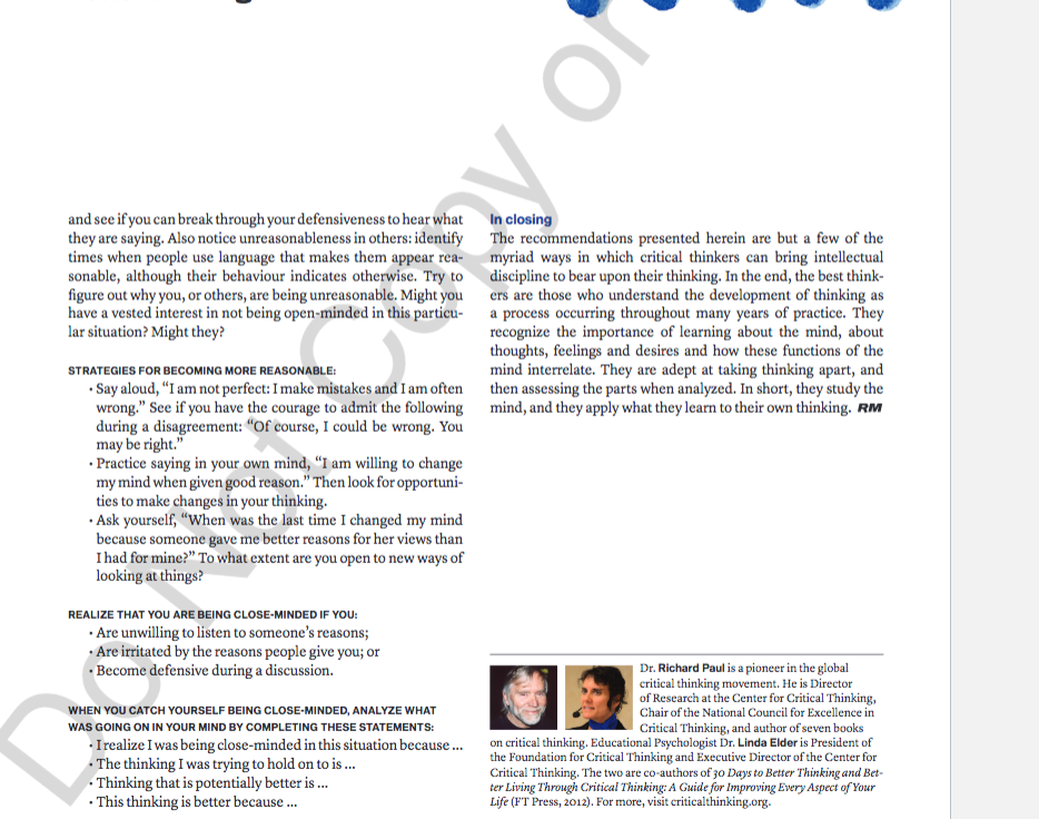 Critical Thinking Homework 1212 unread