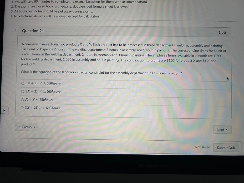 You will have 80 minutes to complete the exam.