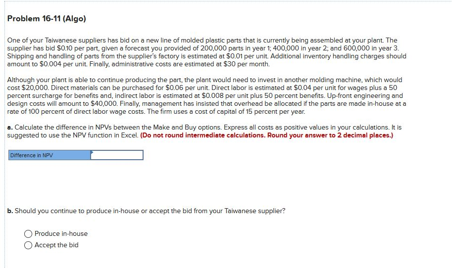 Can you please help? Thank you Problem 16-11