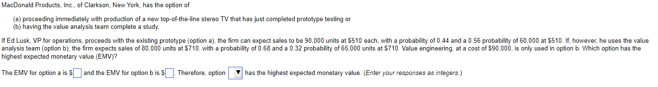 MacDonald Products, Inc., of Clarkson, New York,