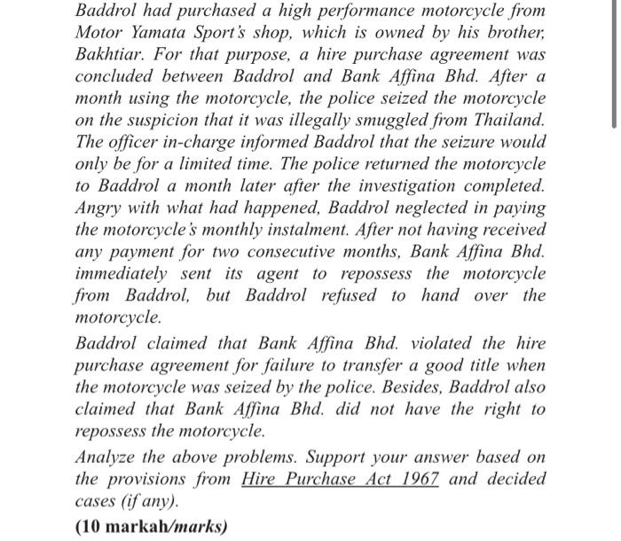 BUSSINESS LAW ( MALAYSIA) please make : - issue -