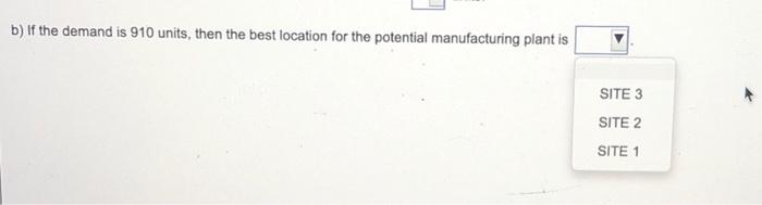 The fixed and variable costs for three potential