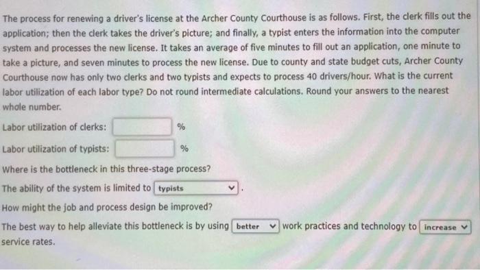 The process for renewing a driver's license at