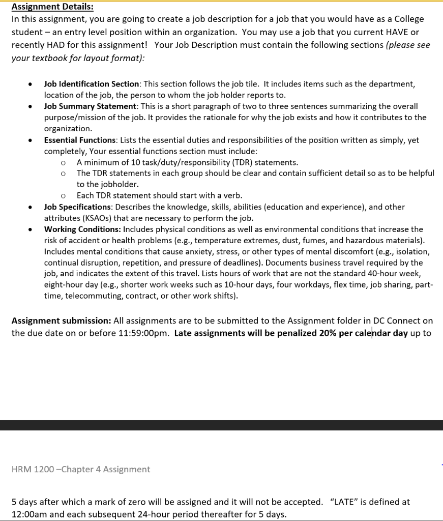 Assignment Details: In this assignment, you are