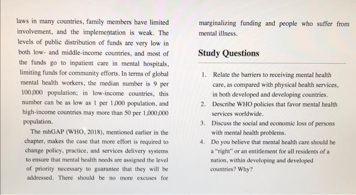 Answer the study questions be specific