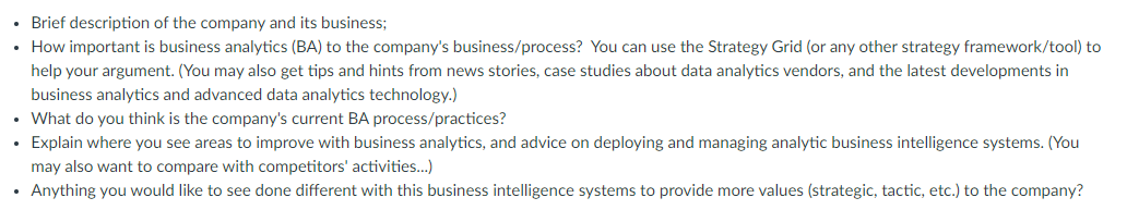 Pick a company that utilizes one key business