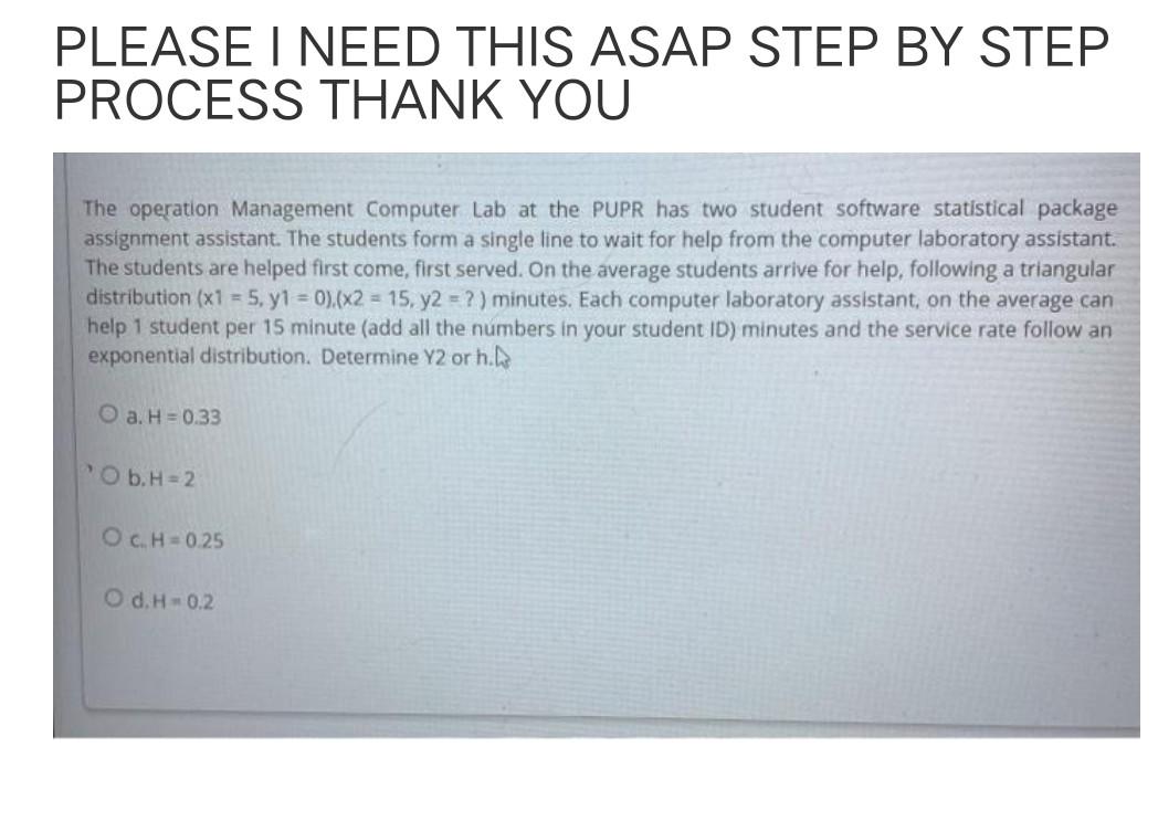 PLEASE I NEED THIS ASAP STEP BY STEP PROCESS