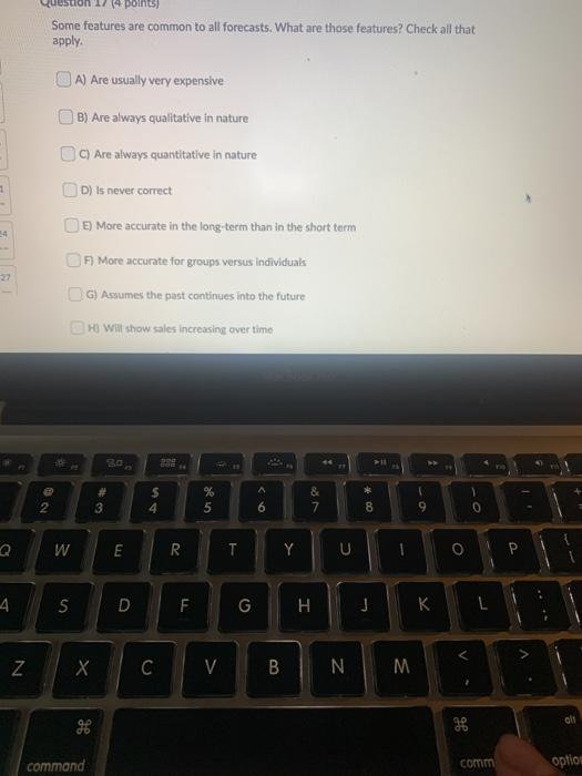 19 points) Some features are common to all