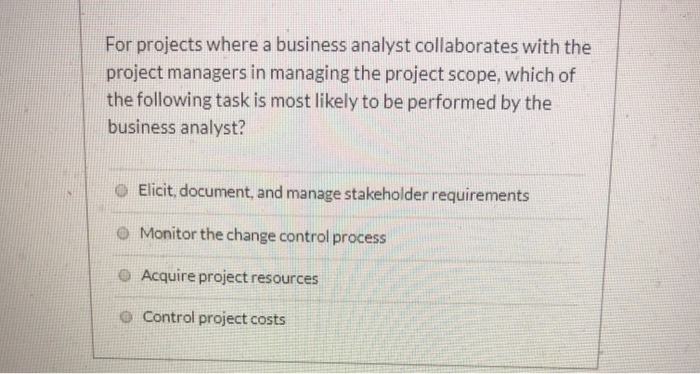 For projects where a business analyst