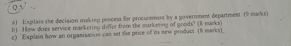 ANSWER ALL THE QUESTIONS 0.5 a) Explain the