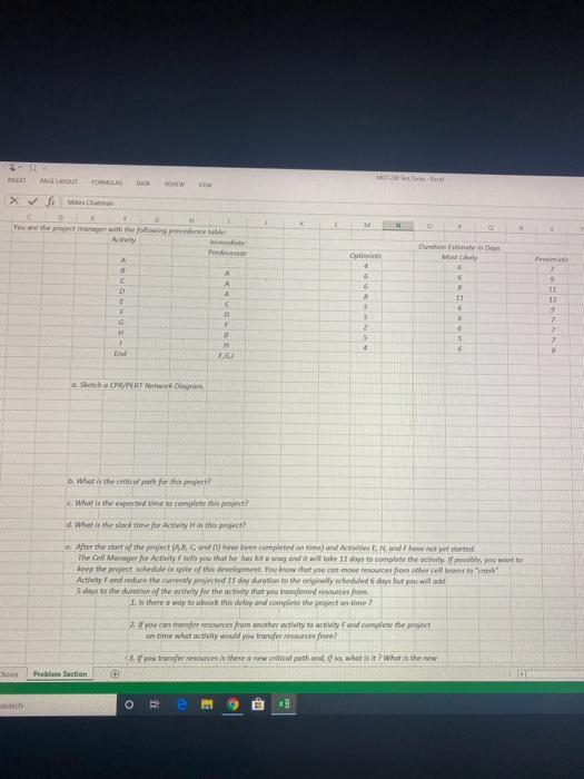 PAGE LAYOUT PORUS DA b. What is the critical path