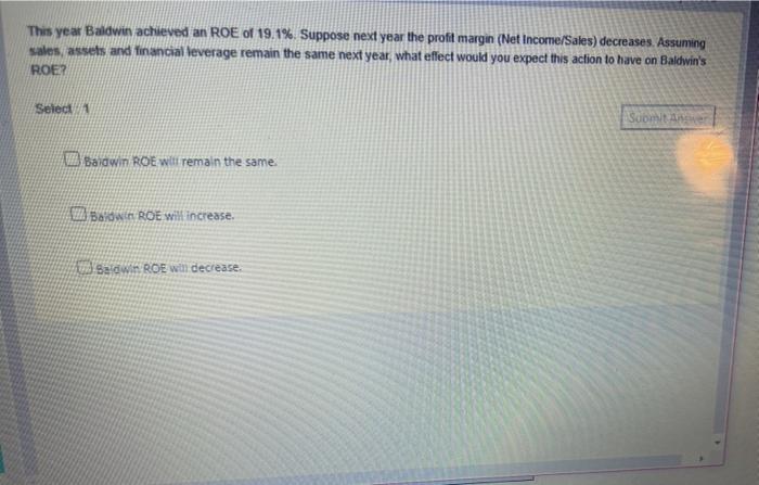 This year Baldwin achieved an ROE of 19.1%.