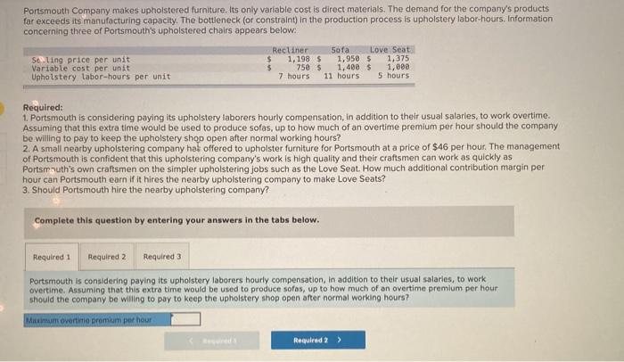 Portsmouth Company makes upholstered furniture.