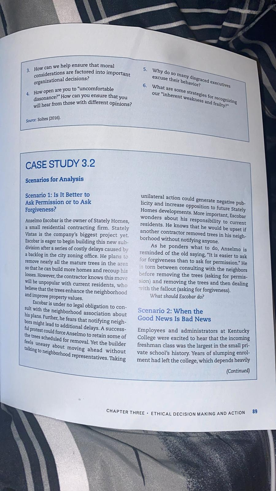 1-What should Escobar do? (Scenario 1) 3. How can