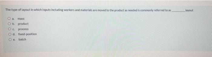 The type of layout in which inputs including