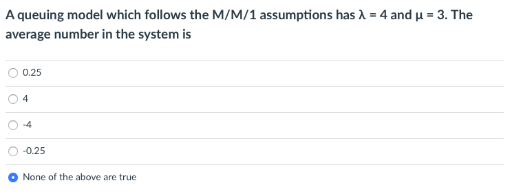 A queuing model which follows the M/M/1